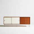 Komoda z fornirowanego MDF w kolorze orzechowym i kremowym, 180 x 45 x 75 cm