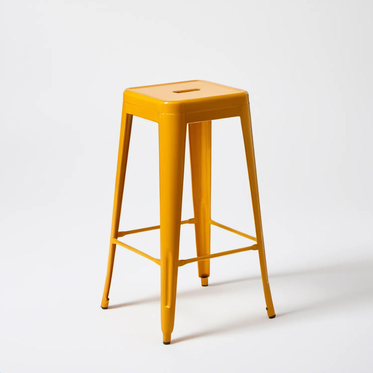 Żółty hoker stalowy malowany proszkowo 43 × 43 × 76 cm