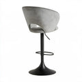 Obrotowy hoker barowy z regulacją wysokości, szaro-czarny, 48 x 50 x 84–105 cm